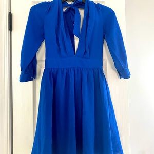 Tobi Cobalt blue open back quarter sleeve dress